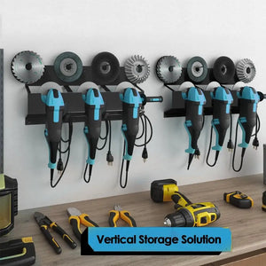 Angle Grinder Wall Storage Mount Metal Wall-Mounted Hanging Shelf Power Tool Organizer Rack for Angle Grinder Cutters Polishers