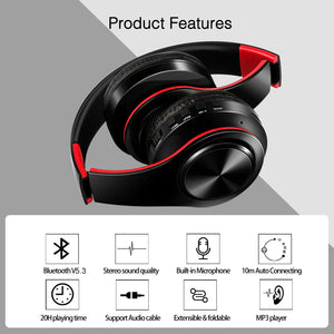 2026 Wireless Bluetooth Stereo Headset Upgrading Sports Overhead Earphone with Mic for Smart Phone TV PC Tablet - Music