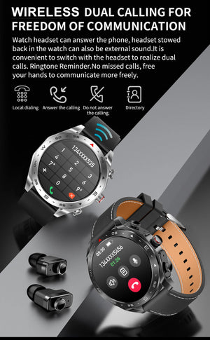 LaNikar New Smart Watches for Men with Earbuds Inside with 100+ Sport Modes and Sport Records Waterproof with iPhone and Android