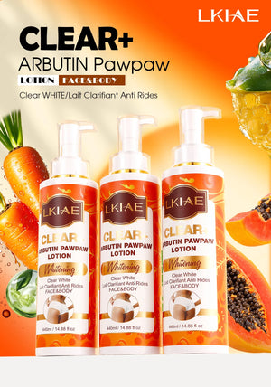 Hot Trend Vault Arbutin whitening serum with vitamin C, papaya, and carrot for dark spot removal and radiant moisturizing.