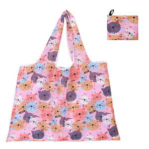 Hot Trend Vault Clyine reusable folding shopping bag with lemon and strawberry cartoon print, eco-friendly and portable tote for shoppers.