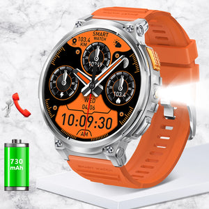 LaNikar Smart Watches for Men with 730mAh Large Battery 1.85’’ Big Screen LED Flashlight Rugged Smartwatch with for iOS Android