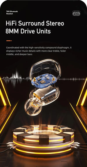 Awei T13 Pro Bluetooth 5.3 Earphone Wireless Bluetooth Headset In-Ear TWS Earbuds With Mic HiFi Bass Stereo Gaming Headphones