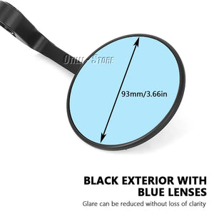 Yamaha MT 09 motorcycle bar end mirrors with blue lenses, designed for MT 09 riders by Hot Trend Vault.