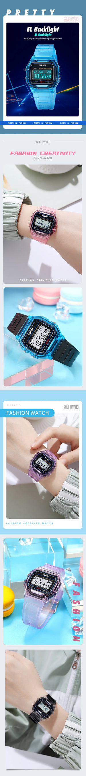 SKMEI 2056 waterproof unisex digital countdown watch with date display, suitable for men and women.
