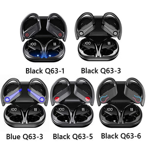 Bluetooth 5.3 Wireless Earbuds Sports Headphones with Earhooks Built-in Mic Earphones Waterproof Headphones Ear Buds for Sports