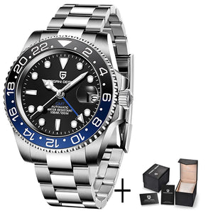 Luxury PAGANI DESIGN GMT men's watch featuring a 40mm sapphire automatic case and stylish design.