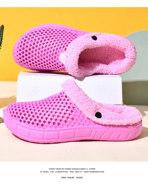 Couple Style Men's and Women's Cotton Slippers Winter Warm Plus Velvet Thickened Clogs Mule Shoes