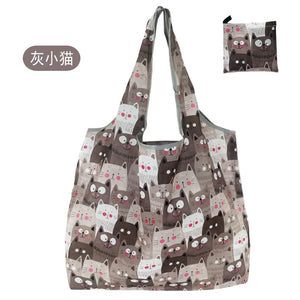 Large reusable foldable shopping tote bag for women by Hot Trend Vault, washable, eco-friendly, and heavy-duty cloth material.