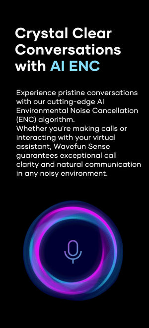 Wavefun Sense Open Ear Headphones Bluetooth Earphone with Adjustable Ear Hook Super Bass Earbuds BT5.3 Headsets with Microphone