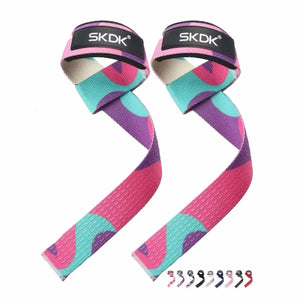 Black adjustable weightlifting wrist straps by Hot Trend Vault with non-slip grip for athletes.