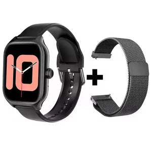 Hot Trend Vault smartwatch with 1.83-inch HD display showing Bluetooth call alerts, music controls, and sports mode features.