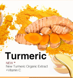 Unisex AILKE Turmeric Skin Care for acne, lightening, and pore refining with turmeric, displayed in a sleek bottle.
