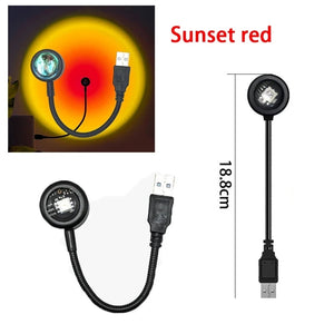 USB LED Sunset Lamp Ambient light Projector Photography Wall Atmosphere Neon Lights for Party Bedroom Living Room Decoration