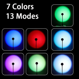 USB LED Sunset Lamp Ambient light Projector Photography Wall Atmosphere Neon Lights for Party Bedroom Living Room Decoration