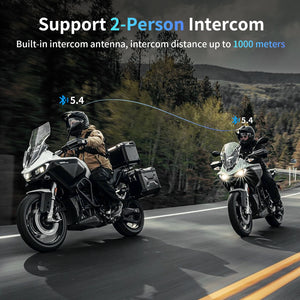 2pcs Fodsports FX-S Motorcycle Intercom Wireless Bluetooth Helmet Headset,1000M,BT5.4