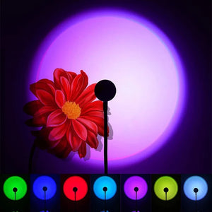 Hot Trend Vault USB Sunset Lamp with LED rainbow neon night light projector for bedroom decor, creating colorful ambient lighting
