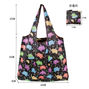 Large reusable shopping tote bag by Hot Trend Vault, foldable, washable cloth eco-friendly heavy-duty bag for women.