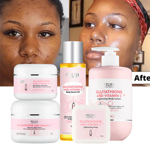 AILKE Brightening Skin Care Set, With Vitamin C, Glutathione, Reduce Spots, Moisturizing, Smooth Soft Skin, Improve Skin Radiant