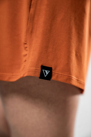 Women's Terra Recovery Motion Dress in Sunfire Clay by Hot Trend Vault, lightweight and comfortable for everyday wear.