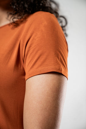 Women's Terra Recovery Motion Dress in Sunfire Clay by Hot Trend Vault, lightweight and comfortable for everyday wear.