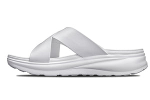 White Calto X1653 height increasing sandals with 2-inch lift and matte finish, designed by Hot Trend Vault.