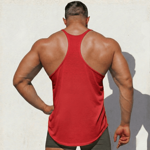 Black Original Stringer Tank Top by Physique Bodyware from Hot Trend Vault, made in the USA, featuring sleeveless athletic design.