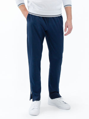 Men's Classic Performance tennis pants in midnight color with zippered leg openings by Hot Trend Vault.