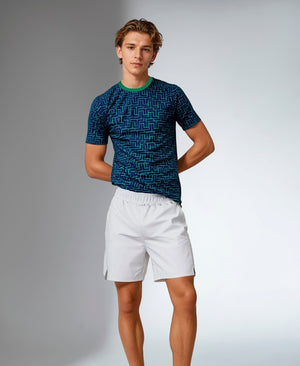 Men's short sleeve athletic tennis and pickleball shirt by Hot Trend Vault with UV protection and antimicrobial fabric.