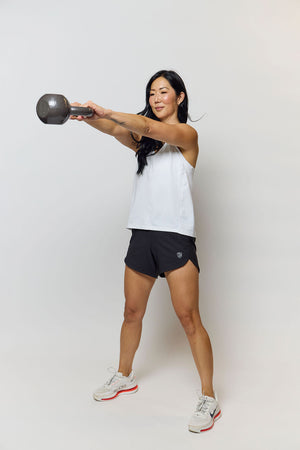 Excel women's workout shorts by Hot Trend Vault with extra coverage, perfect for running and active fitness.