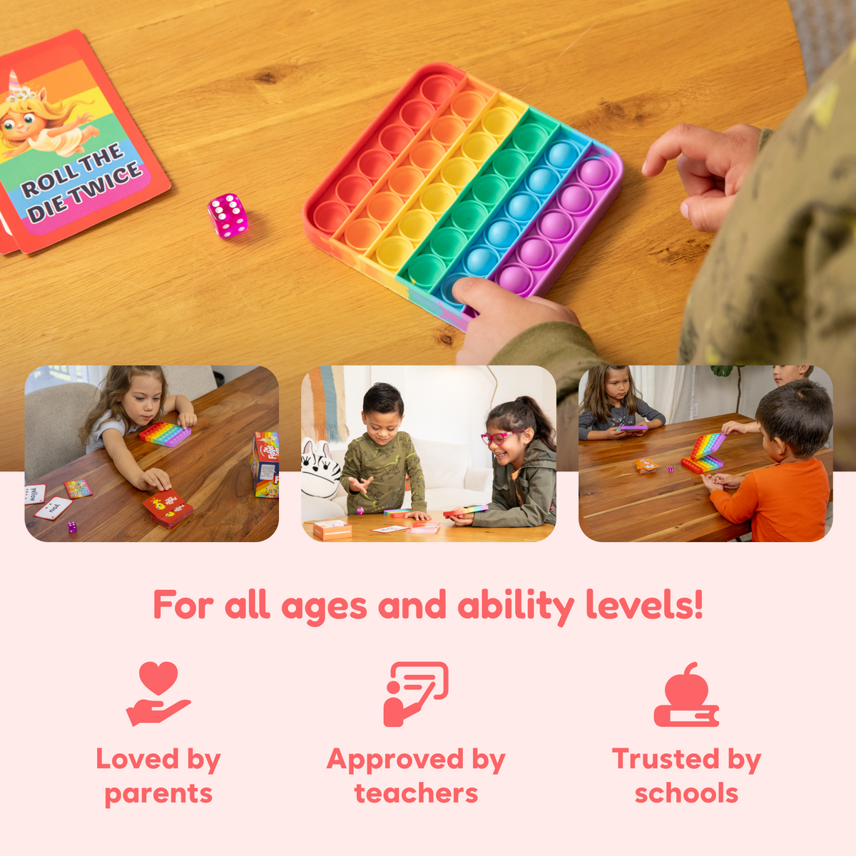 Kids playing Hot Trend Vault Sight Words Fidget Game to improve reading fluency and confidence through interactive learning.