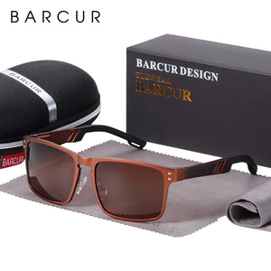 Men's polarized sunglasses by Hot Trend Vault with aluminium magnesium frame, stylish and durable for outdoor wear.