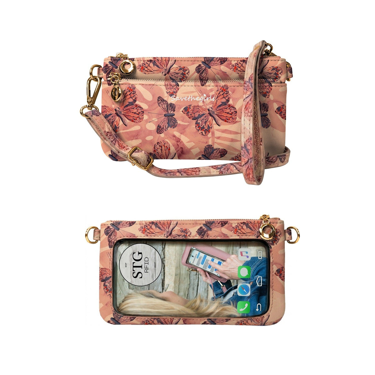Bella RFID Crossbody Purse With RFID Blocking And Smartphone Access