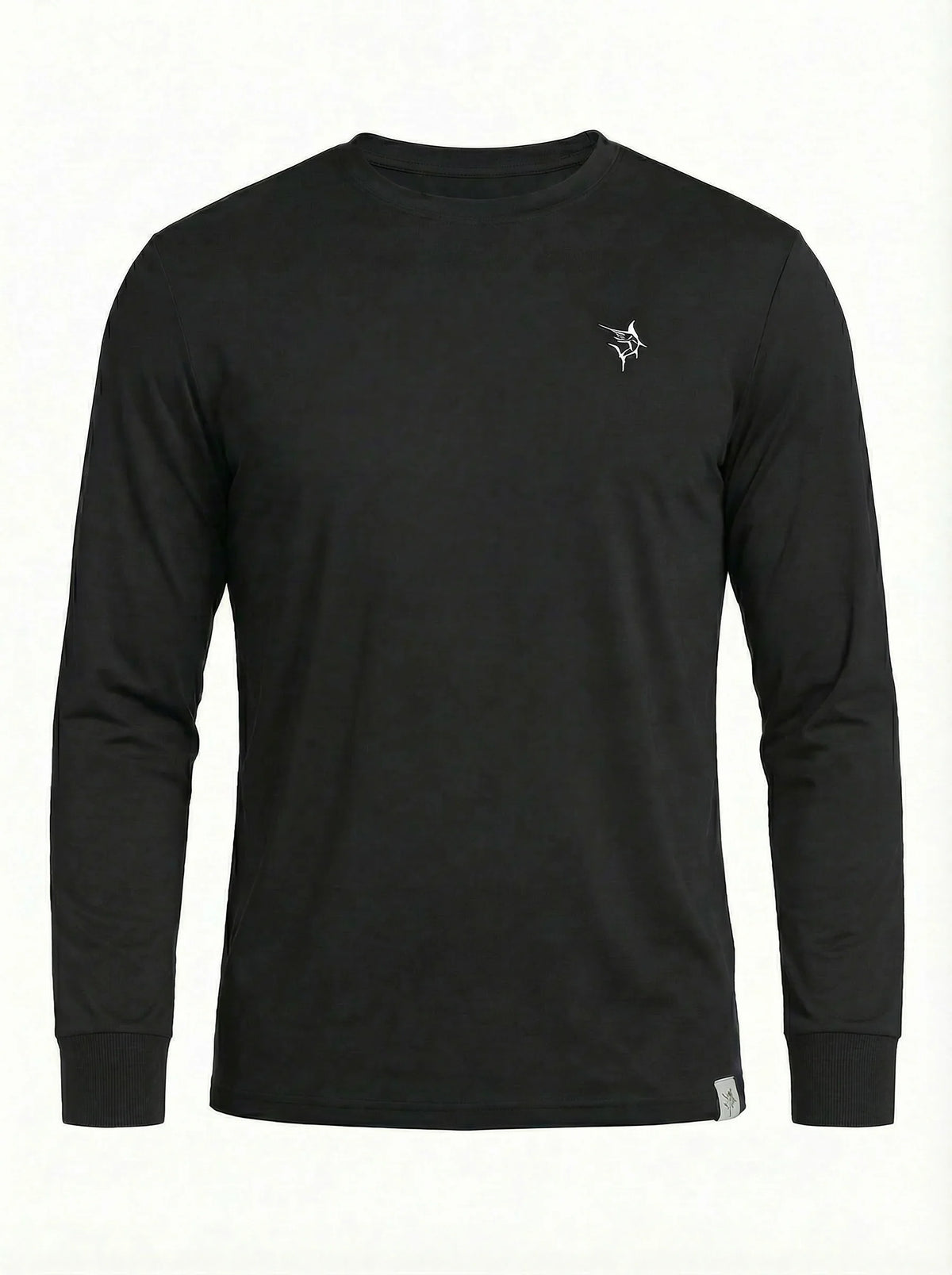 Black Dockside Performance long sleeve shirt by Hot Trend Vault featuring UV50 fabric, 360° flex stretch, and Quick Dry technology.
