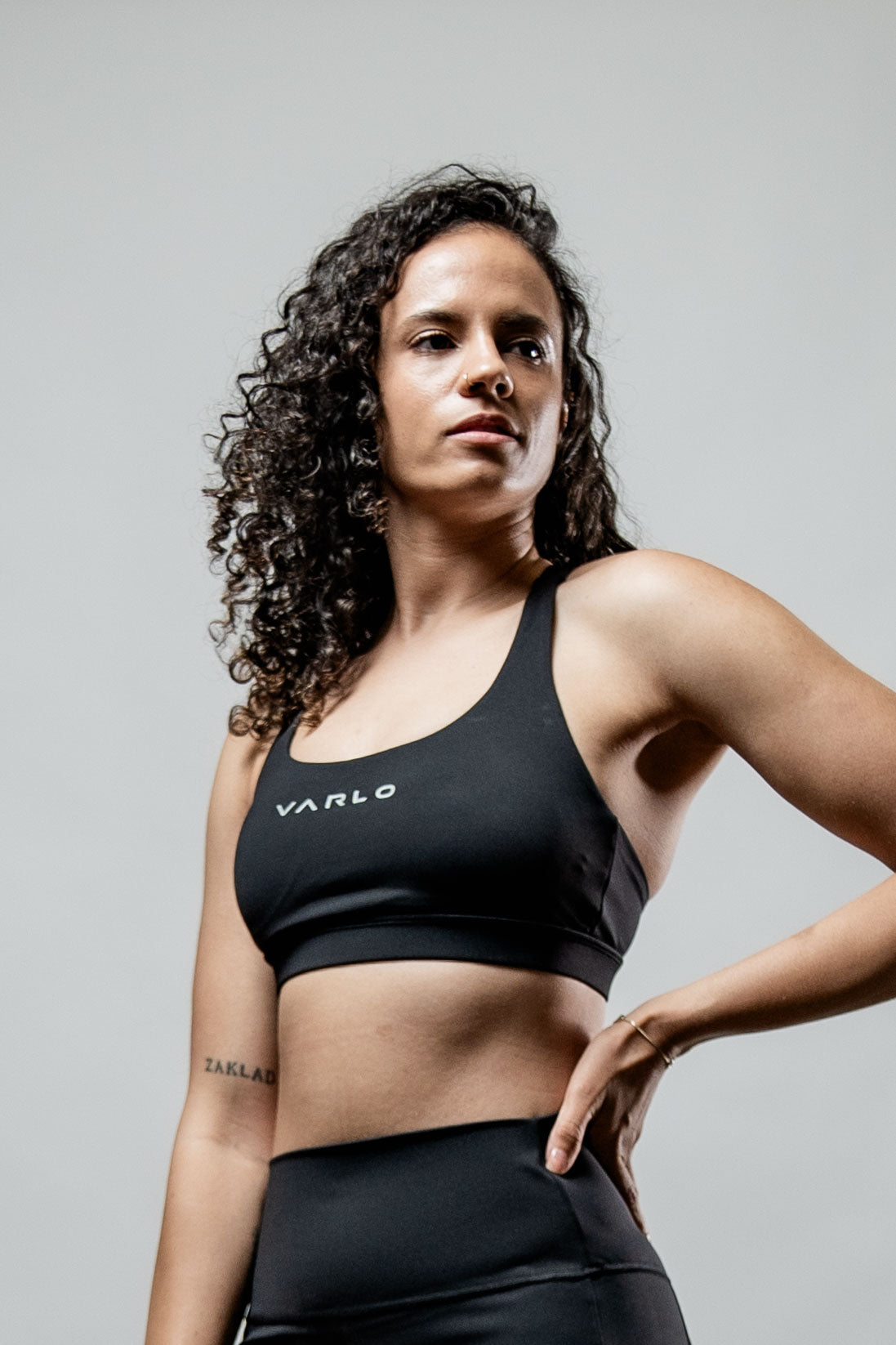 Black SOHO Cross Back Sports Bra for women by Hot Trend Vault, breathable and supportive activewear for workouts.