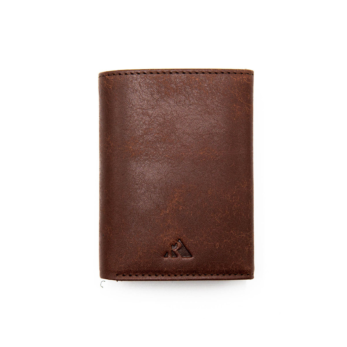 Full-grain vegetable tanned leather wallet with RFID blocking and popup card feature by Hot Trend Vault.