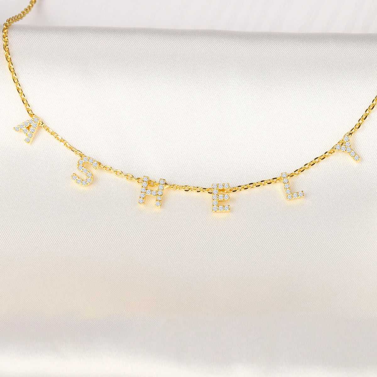 Personalized Crystal Name Necklace Custom Iced Letters Pendant  Zirconia Necklace For Women Commemorat Birthday Gift Jewelry BFF