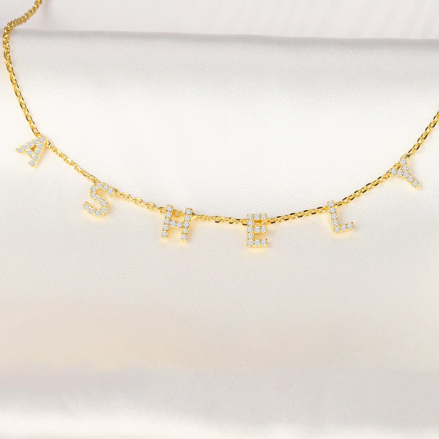 Personalized Crystal Name Necklace Custom Iced Letters Pendant  Zirconia Necklace For Women Commemorat Birthday Gift Jewelry BFF