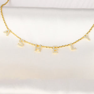 Personalized Crystal Name Necklace Custom Iced Letters Pendant  Zirconia Necklace For Women Commemorat Birthday Gift Jewelry BFF