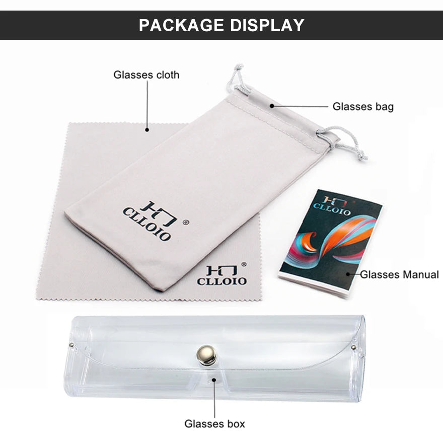 CLLOIO New Progressive Multifocus Reading Glasses Men Business Anti Blue Light Presbyopic Glasses Spring Hinge Diopters Eyewear