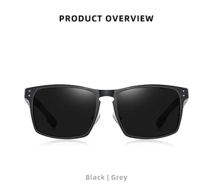 Men's polarized sunglasses by Hot Trend Vault with aluminium magnesium frame, stylish and lightweight for outdoor wear.