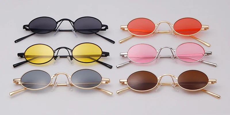 SORVINO Skinny Steampunk Oval Sunglasses 2020 Women Vintage Small Steam Punk Goggles Designer Gold Tiny Sun Glasses Shades SN229