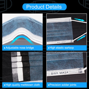 Box of 50 Hot Trend Vault Carbon disposable face masks for adults, dustproof and anti-fog protection.