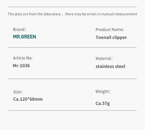 MR.GREEN ingrown Nail Clippers Toenail Cutter Stainless Steel Pedicure Tools Thick Toe Nail Correction Deep Into Nail Grooves