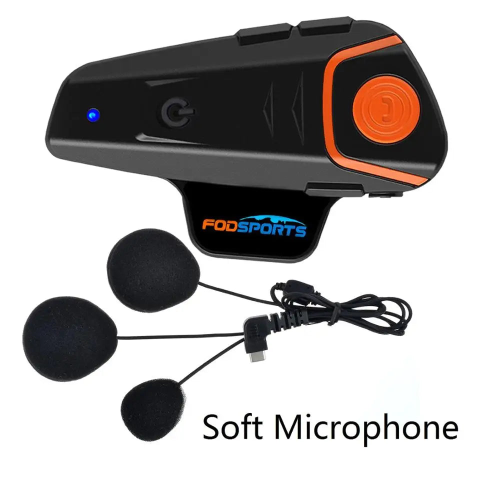 Fodsports BT-S2 Pro motorcycle helmet intercom motorbike wireless bluetooth headset waterproof 1000m BT 5.0 Interphone FM Type-C