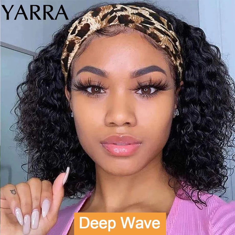 Yarra Remy Brazilian kinky curly headband wig in black for women, showcasing textured, natural curly hair style.