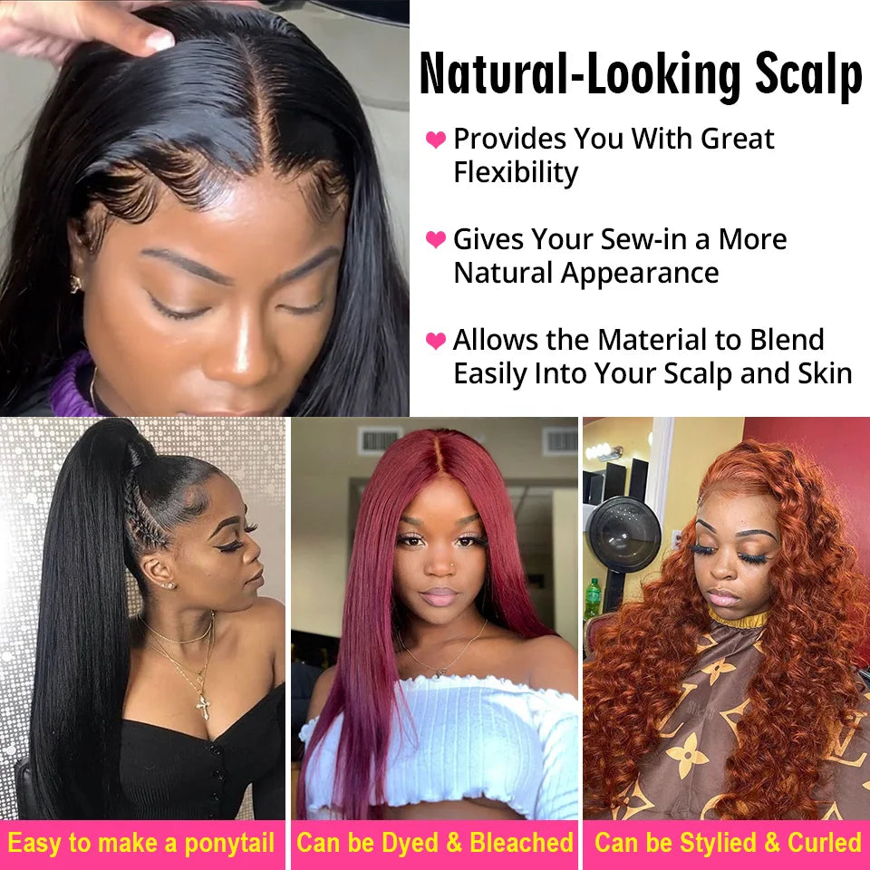 Remy Brazilian straight hair bundles with 4x4 closure from AliPearl for women, styled straight and natural in a sleek black finish.
