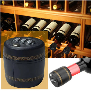 Plastic Wine Bottle Combination Locks Liquor Whiskey Bottle Top Stopper Vacuum Wine Bottle Cap Password Lock Plug Device