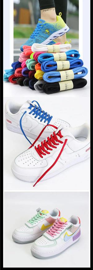 Round Sport Shoelaces by Hot Trend Vault, durable polyester laces for men and women, suitable for outdoor athletic shoes.