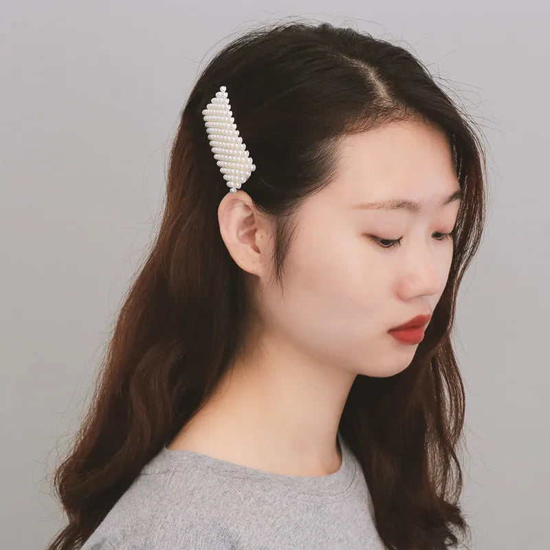 1PC Elegant BB Hair Pins Metal Fashion Barrettes Hairpins Hot Sale Korea Chic Imitation Pearl Hair Clip Hair Styling Accessories